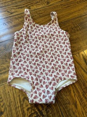H&M Pink Heart Print Kids One-Piece Swimsuit
